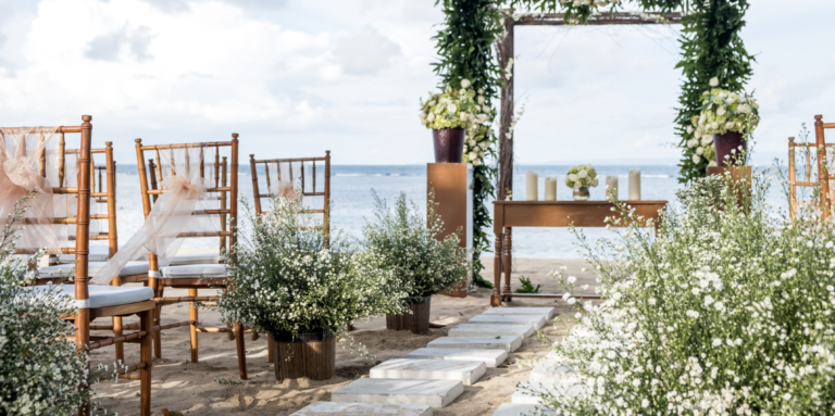 Beach weddings are common in Southern California and around Los Angeles County