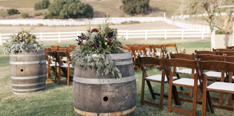 A wedding limo event at a Santa Barbara winery