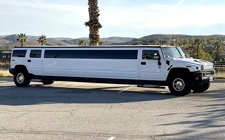 White Hummer H2 stretch limousine